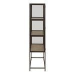 Seaford 2 Glass Door Display Cabinet in Black & Oak 