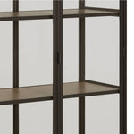 Seaford 2 Glass Door Display Cabinet in Black & Oak 