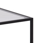 Seaford Black Metal Coffee Table Set with Glass Top 