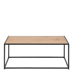 Seaford Black Metal Coffee Table with Oak Top 