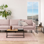 Seaford Black Metal Coffee Table with Oak Top 