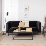 Seaford Black Metal Coffee Table with Oak Top 
