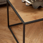 Seaford Black Metal Coffee Table with Oak Top 