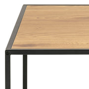 Seaford Black Metal Coffee Table with Oak Top 