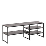 Seaford Black Metal Open TV Unit with 3 Black Shelves 
