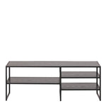 Seaford Black Metal Open TV Unit with 3 Black Shelves 