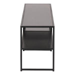 Seaford Black Metal Open TV Unit with 3 Black Shelves 