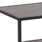 Seaford Black Metal Open TV Unit with 3 Black Shelves 