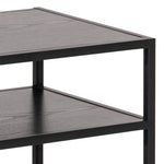 Seaford Black Metal Open TV Unit with 3 Black Shelves 