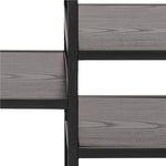 Seaford Black Metal Open TV Unit with 3 Black Shelves 