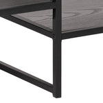 Seaford Black Metal Open TV Unit with 3 Black Shelves 