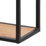 Seaford Black Metal Wide Wall Shelf with 3 Additional Oak Shelves 