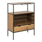 Seaford Cabinet in Black and Oak 