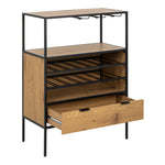 Seaford Cabinet in Black and Oak 