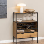 Seaford Cabinet in Black and Oak 