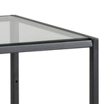Seaford Narrow Black Metal Bookcase with 2 Glass Shelves 