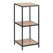Seaford Narrow Black Metal Bookcase with 2 Oak Shelves 