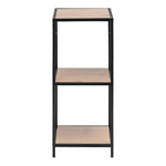 Seaford Narrow Black Metal Bookcase with 2 Oak Shelves 