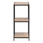 Seaford Narrow Black Metal Bookcase with 2 Oak Shelves 