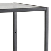 Seaford Narrow Black Metal Bookcase with 3 Glass Shelves 