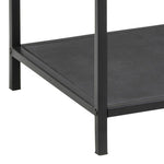 Seaford Narrow Black Metal Bookcase with 3 Glass Shelves 