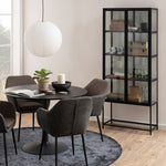 Seaford Tall Black Metal 2 Door Display Cabinet 