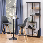 Seaford Tall Black Metal Bookcase with 5 Sonoma Oak Shelves 