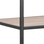 Seaford Tall Black Metal Bookcase with 5 Sonoma Oak Shelves 