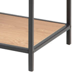 Seaford Wide Black Metal Bookcase with 4 Oak Shelves 