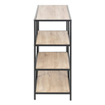 Seaford Wide Black Metal Bookcase with 4 Sonoma Oak Shelves 
