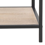 Seaford Wide Black Metal Bookcase with 4 Sonoma Oak Shelves 