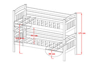 Wooden Bunk Bed Sebus with Storage