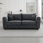 Serena Charcoal Black Fabric 3 Seater Sofa