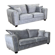 Serena Silver Grey Fabric 3+2 Seater Sofa Set