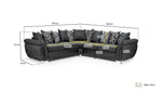 Shannon Sofa - Black/Grey Large Corner - 240 x 240 CM 