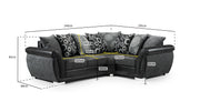 Shannon Sofa - Black/Grey Right Hand Facing Corner - 240 x 195 CM 