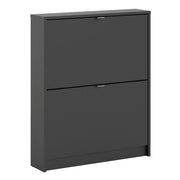 Shoes Shoe Cabinet 2 Flip Down Doors and 1 layer in Matt Black 