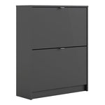 Shoes Shoe Cabinet 2 Flip Down Doors and 2 layers in Matt Black 