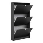 Shoes Shoe Cabinet 3 Flip Down Doors and 1 layer in Matt Black 