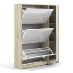 Shoes Shoe Cabinet 3 Flip Down Doors and 2 layers 1 Door Oak structure 
