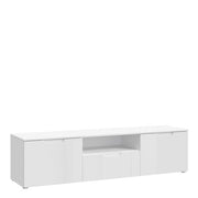 Sienna TV Unit  in White/White High Gloss 