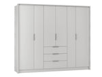 Singapore 255cm Hinged Door Wardrobe White 