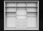 Singapore 255cm Hinged Door Wardrobe White 