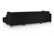 Sloane Sofa Black U Shape Corner  - 335 x 190 x 190 CM 