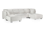 Sloane Sofa Silver U Shape Corner - 335 x 190 x 190 CM 