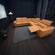Somerville Tan Leather Electric Recliner Corner Sofa