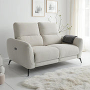 Sorrento Beige Fabric 2 Seater Electric Recliner Sofa
