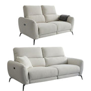 Sorrento Beige Fabric 3+2 Seater Electric Recliner Sofa Set