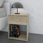 Space 3 Piece Bundle, Bedside, Chest and 2 Door 1 Drawer Wardrobe in Oak 