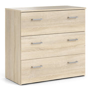 Space 3 Piece Bundle, Bedside, Chest and 2 Door 1 Drawer Wardrobe in Oak 